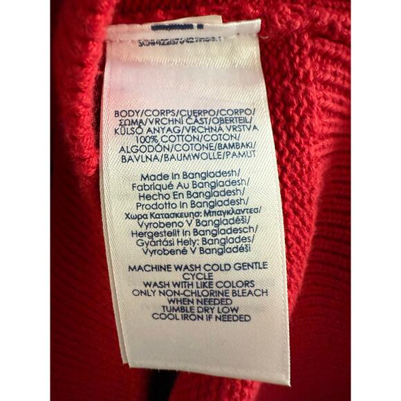 Chaps Men’s Red Navy Striped Cotton Sweater Preppy size XXL - Picture 5 of 6